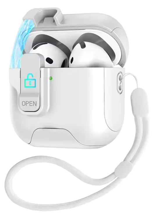 Funda Rígida Para AirPods Pro 3 Con Cierre Magnético, Seguro Anticaídas Y Correa