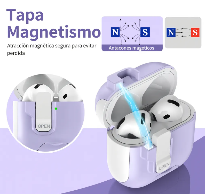 Funda Rígida Para AirPods Pro 3 Con Cierre Magnético, Seguro Anticaídas Y Correa - Image 2